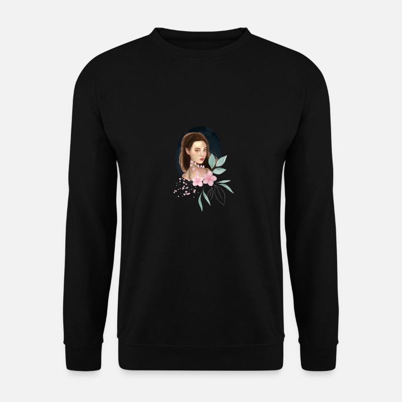 Prinzessin mit blumen - Unisex Pullover - Schwarz