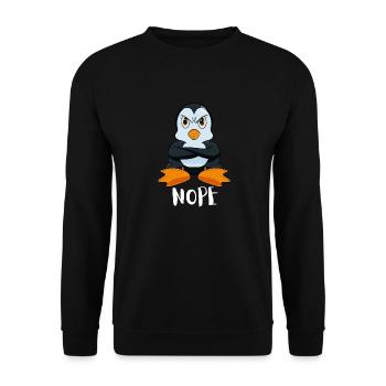 Non Pingouin paresseux drôle - Sweat-shirt Unisexe - noir - Devant - Alina (178cm) & Michal (187cm)