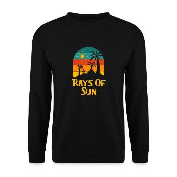 Rays of Sun Beach Motivational Quote Ocean - Unisex Pullover - Schwarz - Vorne - Alina (178cm) & Michal (187cm)
