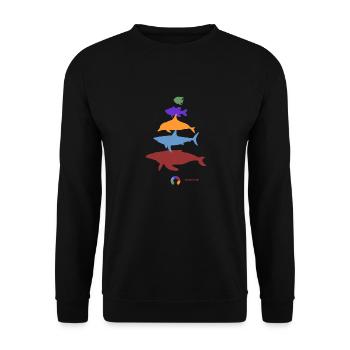 Pyramide ANIMALs Ozean - Unisex Pullover - Schwarz - Vorne - Alina (178cm) & Michal (187cm)