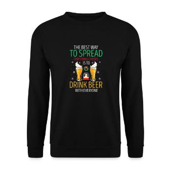 The Best Way To Spread Christmas Cheers Funny Beer - Unisex Pullover - Schwarz - Vorne - Alina (178cm) & Michal (187cm)