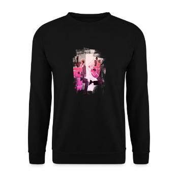 Musik Retro Heavy Metal Hard Rock Punk Vinyl Pop - Unisex Pullover - Schwarz - Vorne - Alina (178cm) & Michal (187cm)