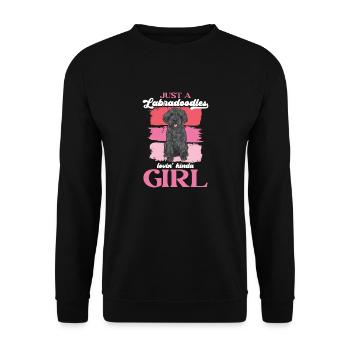 Labradoodle Hund - Unisex Pullover - Schwarz - Vorne - Alina (178cm) & Michal (187cm)