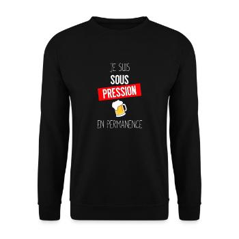 je suis sous pression cadeau - Sweat-shirt Unisexe - noir - Devant - Alina (178cm) & Michal (187cm)