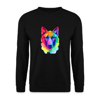Schäferhund Hund Hundehalter Hunde Hundebesitzer - Unisex Pullover - Schwarz - Vorne - Alina (178cm) & Michal (187cm)