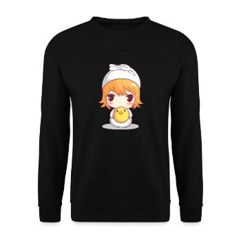 Cute manga chick - Unisex Sweatshirt - black - Front - Alina (178cm) & Michal (187cm)