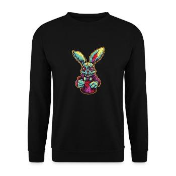 Retro Horror Scary Zombie Bunny - Sweat-shirt Unisexe - noir - Devant - Alina (178cm) & Michal (187cm)