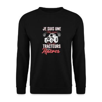 Agriculteur Tracteur Cadeau Agriculture Fermier - Sweat-shirt Unisexe - noir - Devant - Alina (178cm) & Michal (187cm)