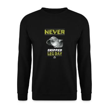 Never Skipped Legday - Unisex Pullover - Schwarz - Vorne - Alina (178cm) & Michal (187cm)