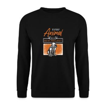 Lustiges Taxidermie und Tierpräparator Taxidermist - Unisex Pullover - Schwarz - Vorne - Alina (178cm) & Michal (187cm)