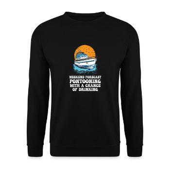 Weekend Forecast Pontooning With A Chance Of - Unisex Pullover - Schwarz - Vorne - Alina (178cm) & Michal (187cm)