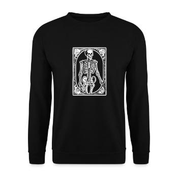 Skeleton Costume Bones Halloween Horror - Unisex Sweatshirt - black - Front - Alina (178cm) & Michal (187cm)