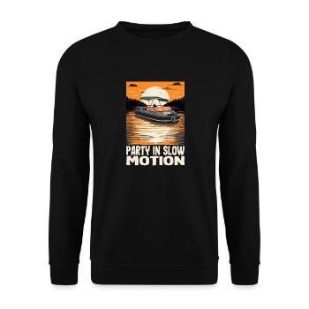Motorboat Drinking Party In Slow Motion - Unisex Sweatshirt - black - Front - Alina (178cm) & Michal (187cm)