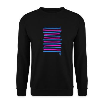Lignes de graffiti pulvérisées, couleur d’impression librement sélectionnable - Sweat-shirt Unisexe - noir - Devant - Alina (178cm) & Michal (187cm)