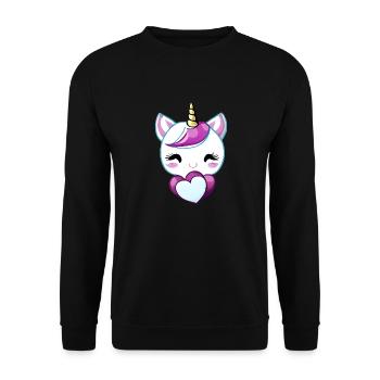 Unicorn Mythical Animal Girl Unicorns Unicorn - Unisex Sweatshirt - black - Front - Alina (178cm) & Michal (187cm)