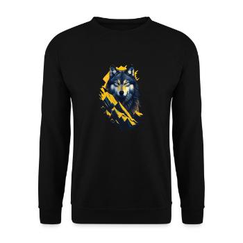 wolf - Unisex Sweatshirt - black - Front - Alina (178cm) & Michal (187cm)