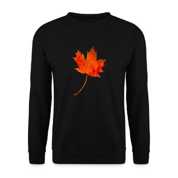 Feuille d’érable - Sweat-shirt Unisexe - noir - Devant - Alina (178cm) & Michal (187cm)