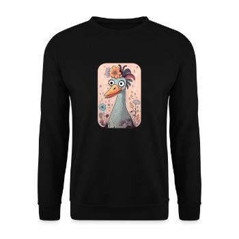 Gans - Unisex Pullover - Schwarz - Vorne - Alina (178cm) & Michal (187cm)