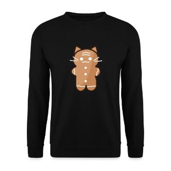 Chat mignon en pain d’épice, amoureux des chats drôle - Sweat-shirt Unisexe - noir - Devant - Alina (178cm) & Michal (187cm)