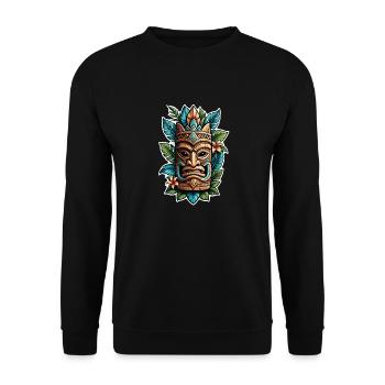 tiki beach - statue polynèsie - Sweat-shirt Unisexe - noir - Devant - Alina (178cm) & Michal (187cm)