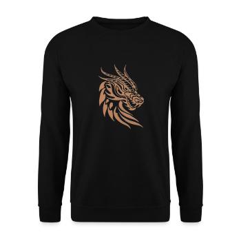 Fantaisie Tête De Dragon Anime Tatouage Reptile Mythique - Sweat-shirt Unisexe - noir - Devant - Alina (178cm) & Michal (187cm)