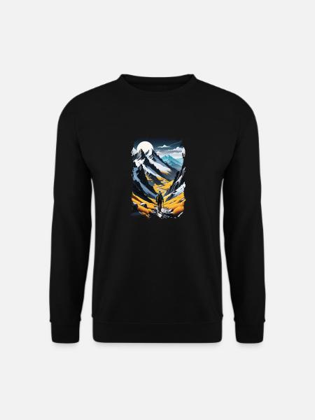 Natur & Bergwandern - Unisex Pullover - Schwarz