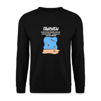 Tauchen Bezeichnet Das Verweilen Unter Der - Unisex Pullover - Schwarz - Vorne - Alina (178cm) & Michal (187cm)