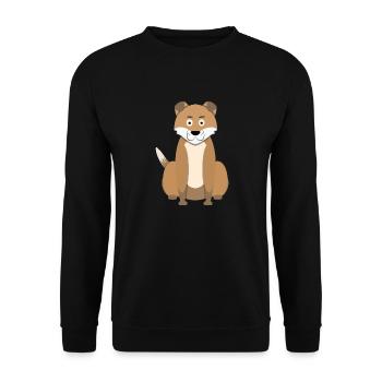 Cartoon Hund - Unisex Pullover - Schwarz - Vorne - Alina (178cm) & Michal (187cm)