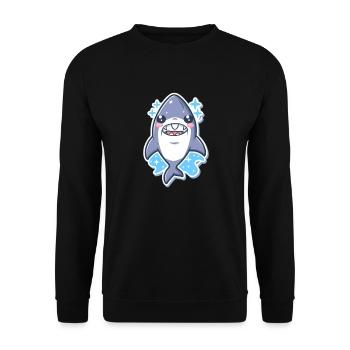 Shark Lover - Unisex Sweatshirt - black - Front - Alina (178cm) & Michal (187cm)