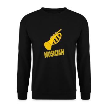 TROMPETE MUSICIAN - Unisex Pullover - Schwarz - Vorne - Alina (178cm) & Michal (187cm)