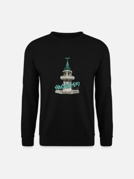 Kriegerbrunnen // Nördlingen // Illustration - Unisex Pullover - Schwarz