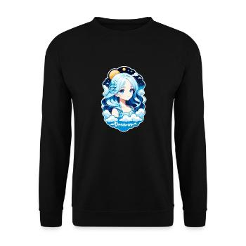 rêver - rêveur - rêveuse - rêve - rêverie - Sweat-shirt Unisexe - noir - Devant - Alina (178cm) & Michal (187cm)