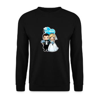 Just Married - For Wedding - Unisex Sweatshirt - black - Front - Alina (178cm) & Michal (187cm)