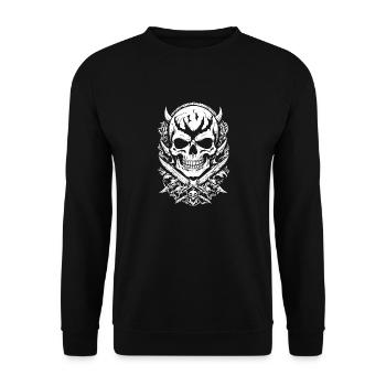 Skull - Unisex Sweatshirt - black - Front - Alina (178cm) & Michal (187cm)