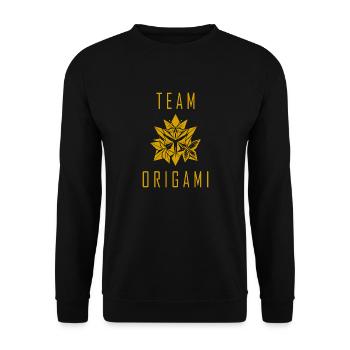 Team Origami - Unisex Pullover - Schwarz - Vorne - Alina (178cm) & Michal (187cm)