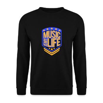 Music Is My Life Musik Ist Mein Leben Liebe Spruch - Unisex Sweatshirt - black - Front - Alina (178cm) & Michal (187cm)