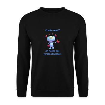 Frecher Spruch für Junge Leute - Unisex Pullover - Schwarz - Vorne - Alina (178cm) & Michal (187cm)