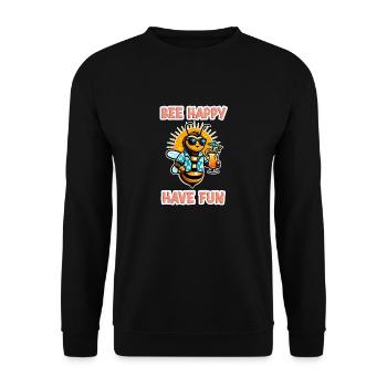 Bee Happy - Have Fun 3 - Unisex Pullover - Schwarz - Vorne - Alina (178cm) & Michal (187cm)