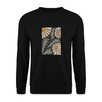 Retro Groovy Flowers - Unisex Sweatshirt - black - Front - Alina (178cm) & Michal (187cm)