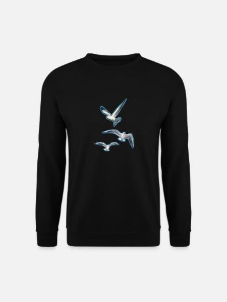 Mouettes abstraites - Sweat-shirt Unisexe - noir
