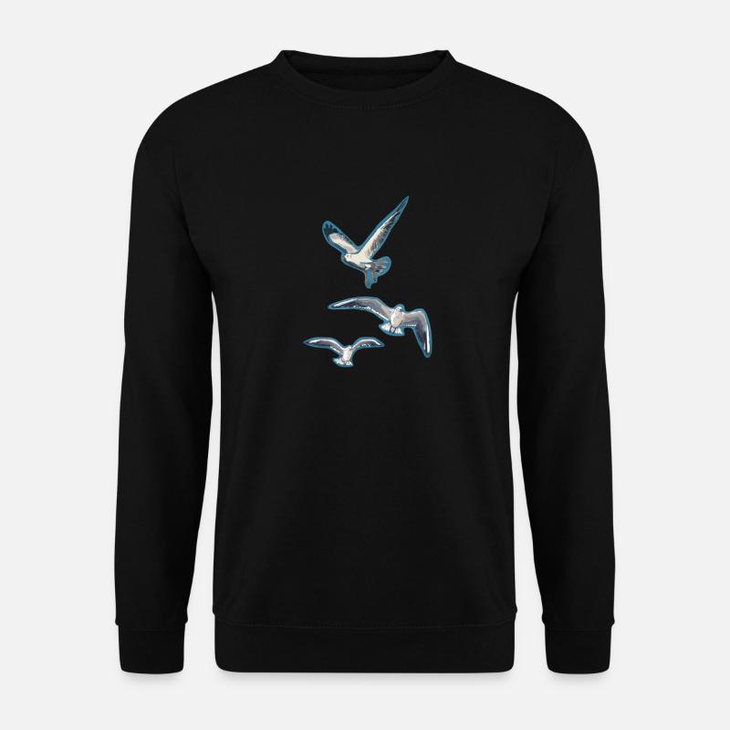 Abstrakte Möwen - Unisex Pullover - Schwarz