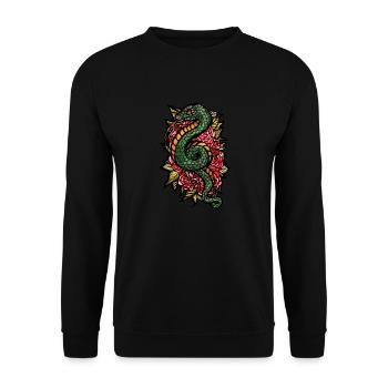 Serpent et roses - Sweat-shirt Unisexe - noir - Devant - Alina (178cm) & Michal (187cm)