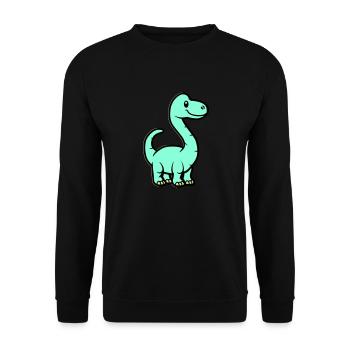 Bande dessinée Dinosaure Brontosaure - Sweat-shirt Unisexe - noir - Devant - Alina (178cm) & Michal (187cm)
