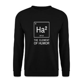 HaHa Element Humor Periodensystem Chemie - Unisex Pullover - Schwarz - Vorne - Alina (178cm) & Michal (187cm)
