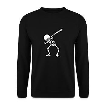 Cool Skull Dabbing - Unisex Pullover - Schwarz - Vorne - Alina (178cm) & Michal (187cm)