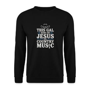 For faith and country fans - Unisex Sweatshirt - black - Front - Alina (178cm) & Michal (187cm)
