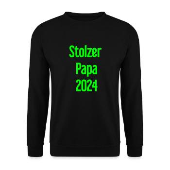 Proud Dad 2024 – for new fathers - Unisex Sweatshirt - black - Front - Alina (178cm) & Michal (187cm)