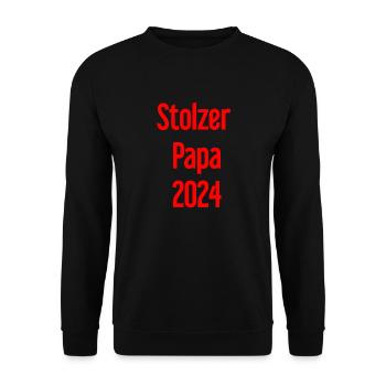 Proud Dad 2024 – for new fathers - Unisex Sweatshirt - black - Front - Alina (178cm) & Michal (187cm)