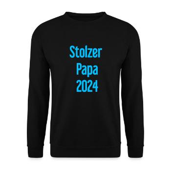 Proud Dad 2024 – for new fathers - Unisex Sweatshirt - black - Front - Alina (178cm) & Michal (187cm)