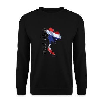 Thailand Flagge in der Thailand Landkarte TH - Unisex Pullover - Schwarz - Vorne - Alina (178cm) & Michal (187cm)